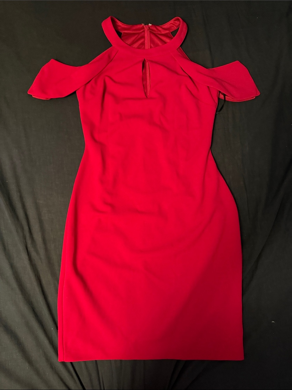 Guess Los Angeles Red Cold-Shoulder Sheath Dress